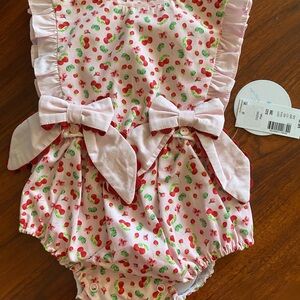 Edgehill Collection Pink Cherry Print One Piece